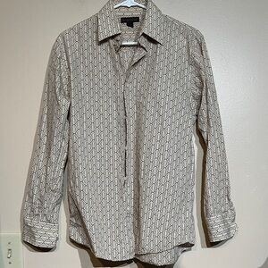 Lord & Taylor Men's White Geometric Button Down Shirt